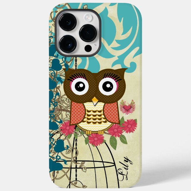Funda De Case-Mate Para iPhone Árbol de aves Tangerine Owl (Reverso )