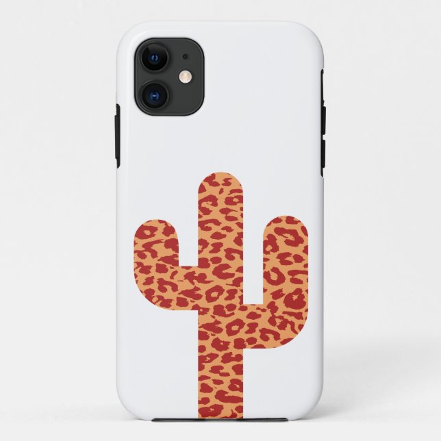 Funda De Case-Mate Para iPhone Árbol de cactus leopardo (Reverso)