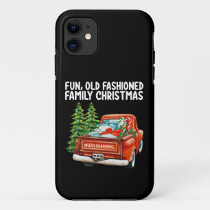 Funda Para iPhone 11 Árbol de camionetas de Navidades familiares de mod
