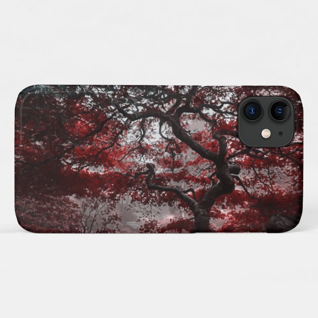 Funda De Case-Mate Para iPhone Árbol de cerezo rojo (Reverso (horizontal))