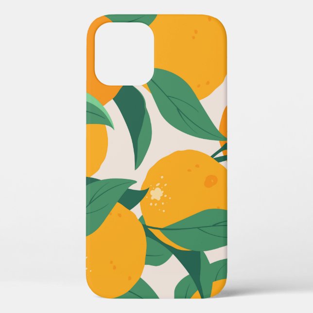 Funda De Case-Mate Para iPhone Árbol de cítricos: mano de verano dibujada (Reverso )