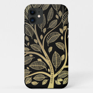 Funda Para iPhone 11  Árbol de familia Nombre de Oro Negro Año Est