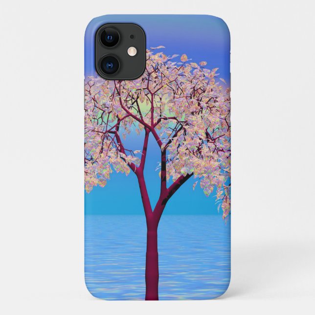 Funda De Case-Mate Para iPhone Árbol de flores (Reverso)