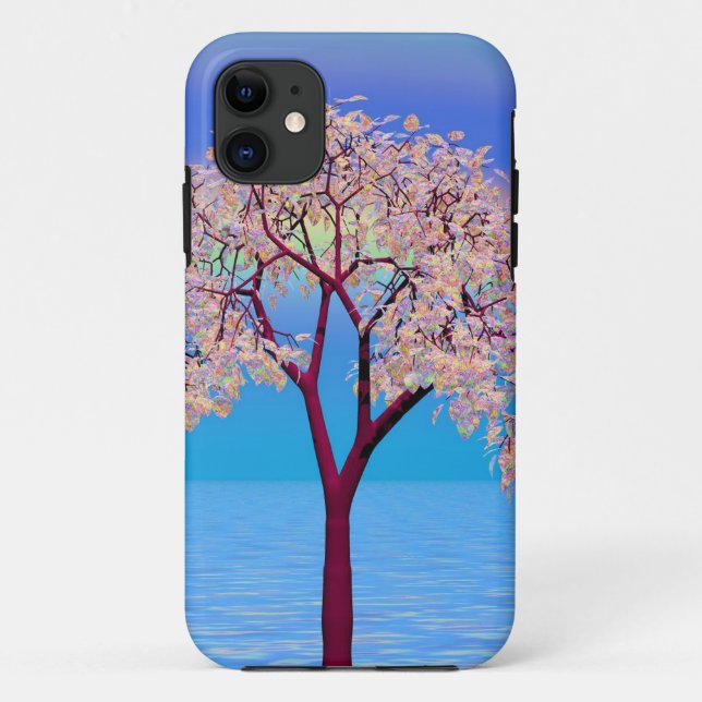 Funda De Case-Mate Para iPhone Árbol de flores (Reverso)