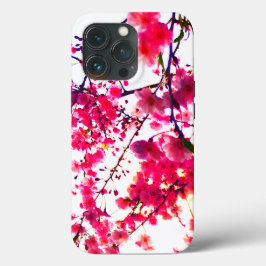 Funda Para iPhone 13 Pro Árbol de flores de cerezo rosa