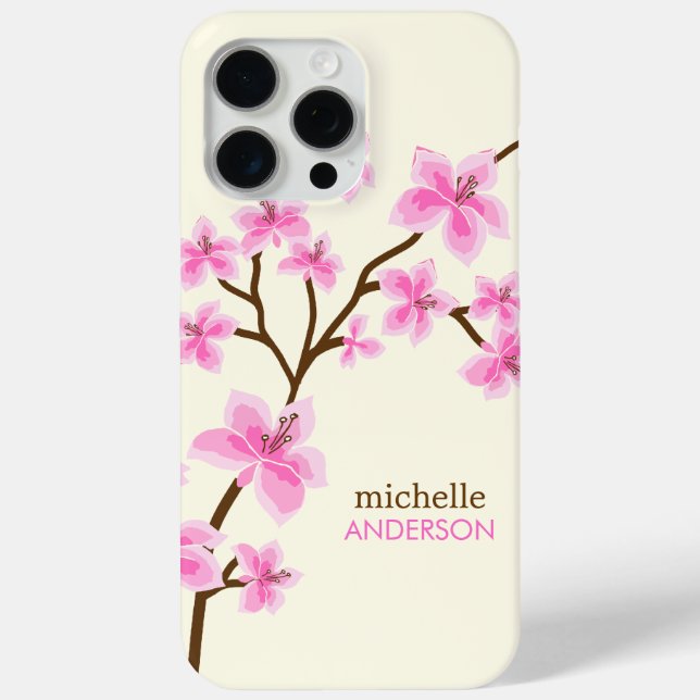 Funda De Case-Mate Para iPhone Árbol de flores de cerezo rosa (Reverso )