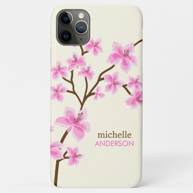 Funda De Case-Mate Para iPhone Árbol de flores de cerezo rosa (Reverso)