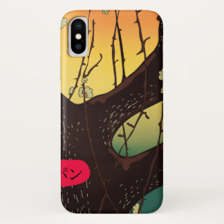 Funda Para iPhone X Árbol de flores de Japón Cojín decorativo de café