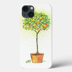 Funda Para iPhone 13 Árbol de fruta cítrica pintado de la acuarela en