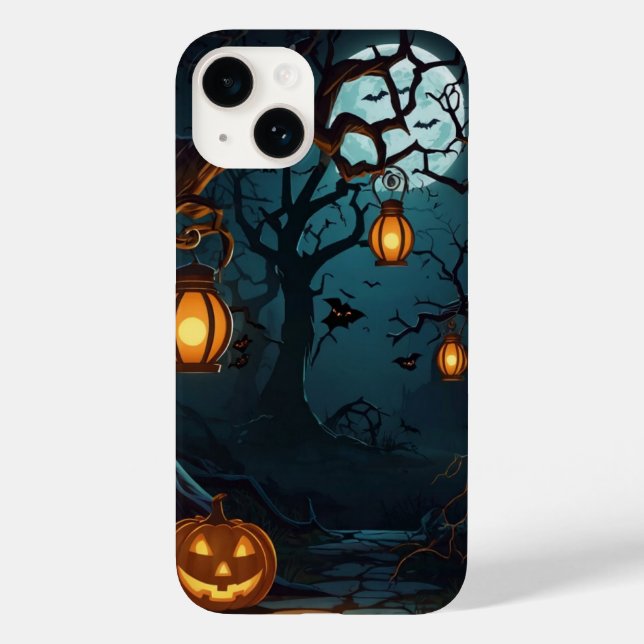 Funda De Case-Mate Para iPhone Árbol de Halloween torcido (Reverso )