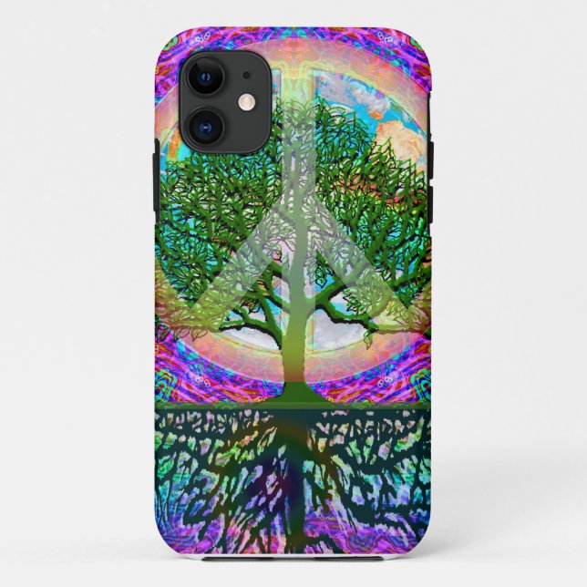 Funda De Case-Mate Para iPhone Árbol de la paz de la vida (Reverso)