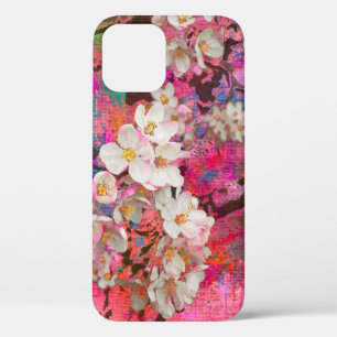 Funda Para iPhone 12 Árbol de manzanas en llamas, pintura y medios mixt