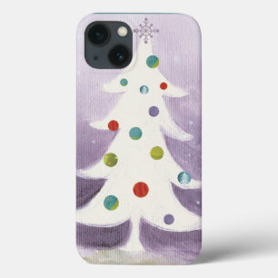 Funda Para iPhone 13 Árbol de Navidad Blanco