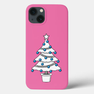 Funda Para iPhone 13 Árbol de Navidad Blanco