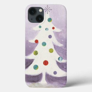 Funda Para iPhone 13 Árbol de Navidad Blanco