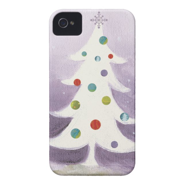 Funda De Case-Mate Para iPhone Árbol de navidad blanco (Atrás)