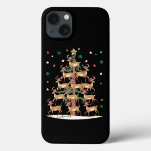 Funda Para iPhone 13 Árbol de Navidad de Ciervo Divertido Día Festivo L