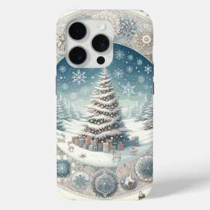 Funda Para iPhone 15 Pro Árbol de Navidad de invierno