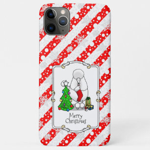 Funda Para iPhone 11 Pro Max Árbol de navidad de moras 2 caniche (blanco)