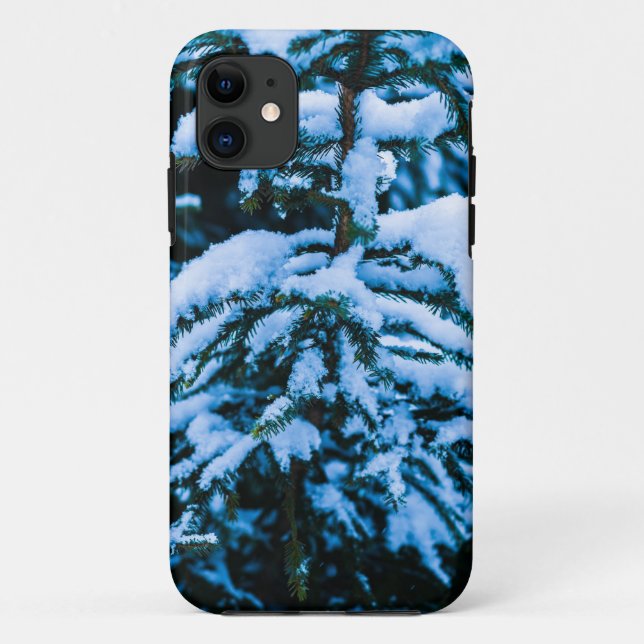 Funda De Case-Mate Para iPhone Árbol de Navidad de Nieve en Invierno (Reverso)