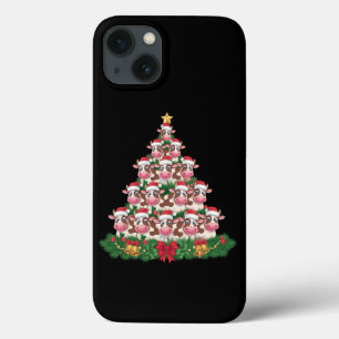 Funda Para iPhone 13 Árbol de Navidad de Vaca Divertido Amante de Vaca