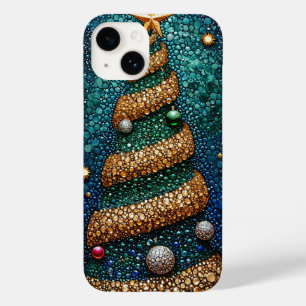 Funda Para iPhone 14 De Case-Mate Árbol de Navidad decorativo Estética Festiva Dorad