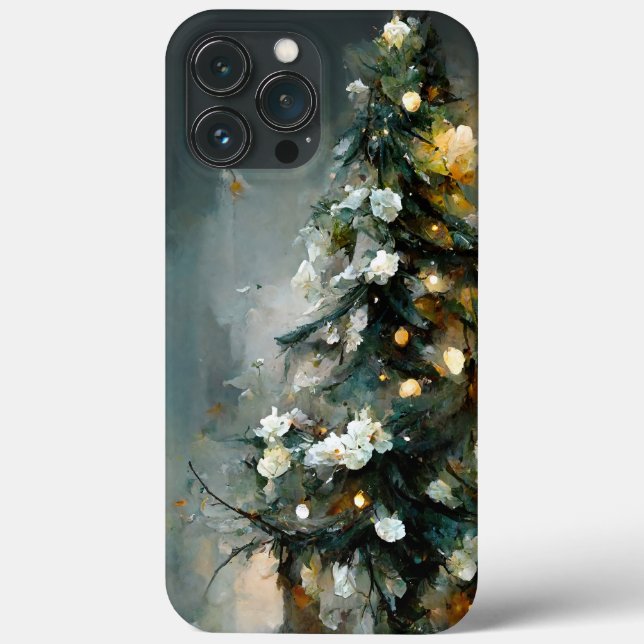 Funda De Case-Mate Para iPhone Árbol de Navidad elegante y artístico (Reverso )