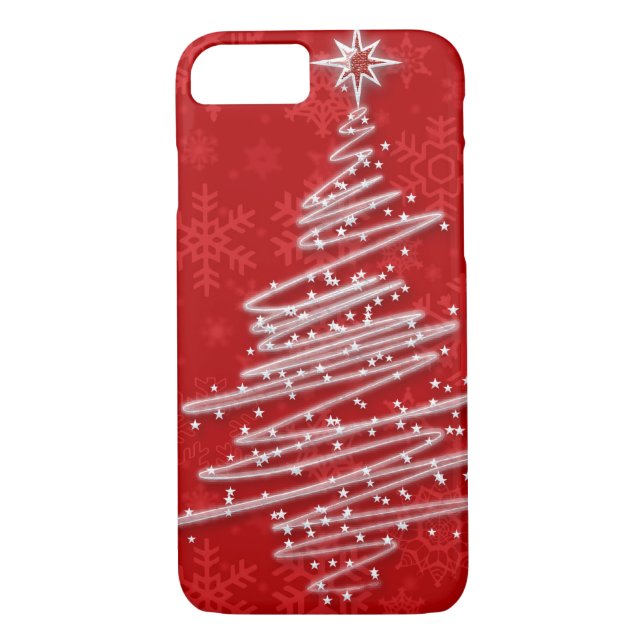 Funda De Case-Mate Para iPhone Árbol de navidad garabateado (Reverso)