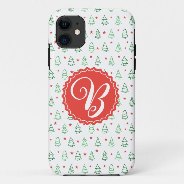 Funda De Case-Mate Para iPhone Árbol de Navidad personalizado (Reverso)