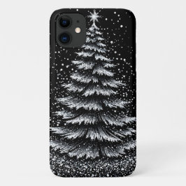 Funda Para iPhone 11 Árbol de Navidad plateado