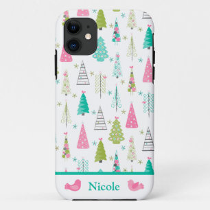 Funda Para iPhone 11 Árbol de Navidad rosa