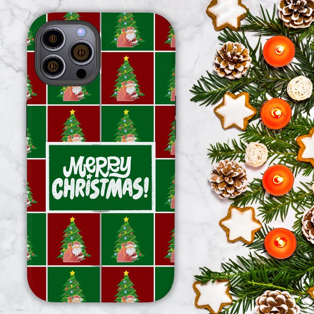 Funda De Case-Mate Para iPhone árbol de Navidad | Santa | PERSONALIZABLE (Subido por el creador)