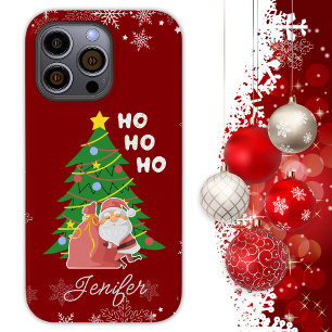 Funda Para iPhone 14 Pro Max De Case-Mate árbol de Navidad Santa personalizable de regal