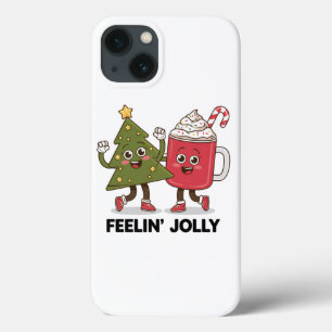 Funda Para iPhone 13 Árbol de Navidad sintiéndose alegre amante del caf