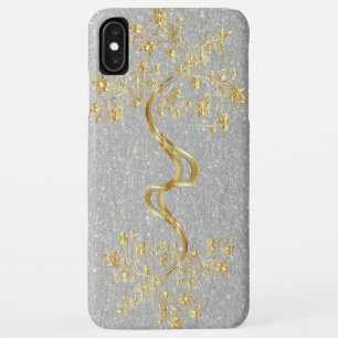 Funda Para iPhone XS Max Árbol de oro sobre plata Purpurina
