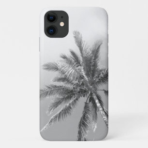 Funda Para iPhone 11 Árbol de palma blanco y negro