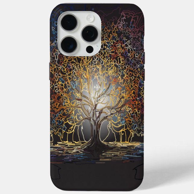 Funda De Case-Mate Para iPhone Árbol de vida brillante (Reverso )