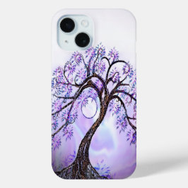 Funda Para iPhone 15 Árbol de vida de lavanda con cubierta para iPhone 