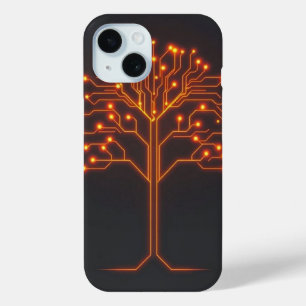 Funda Para iPhone 15 Árbol del circuito: Las raíces digitales de la red