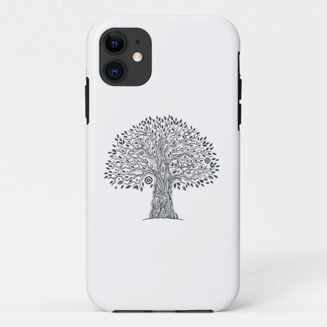 Funda De Case-Mate Para iPhone Árbol del Doodle de la vida (Reverso)