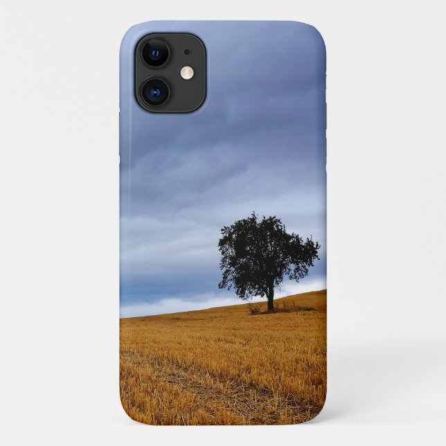 Funda De Case-Mate Para iPhone Árbol en un campo de trigo (Reverso)