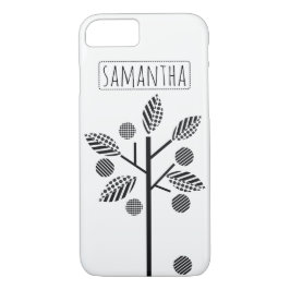 Funda Para iPhone 8/7 Árbol estilizado blanco negro y moderno de frutas