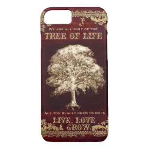 Funda Para iPhone 8/7 Árbol inspirador del mensaje del monograma de la
