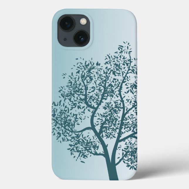 Funda De Case-Mate Para iPhone Árbol verde azulado (Reverso)