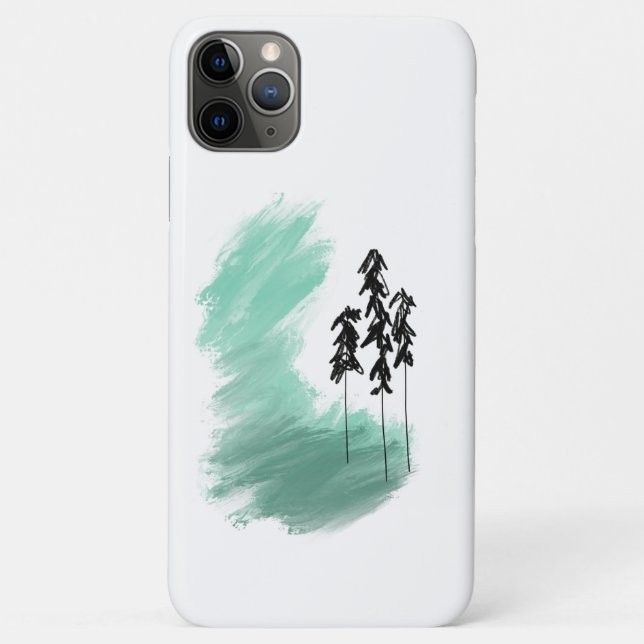 Funda De Case-Mate Para iPhone Árbol verde escandinavo arte simple menta moderna (Reverso)