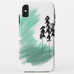 Funda Para iPhone XS Max Árbol verde escandinavo arte simple menta moderna
