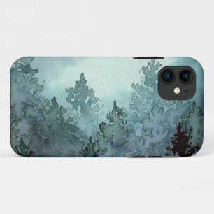 Funda Para iPhone 11 Árboles acuarelas grises polvorientos