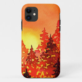 Funda Para iPhone 11 Árboles acuáticos de Sunset cálidos