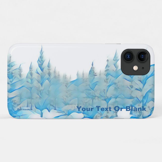 Funda De Case-Mate Para iPhone Árboles azules nevados (Reverso (horizontal))