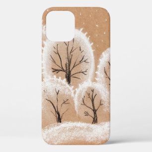 Funda Para iPhone 12 Árboles blancos decorativos. Ramas de invierno. U